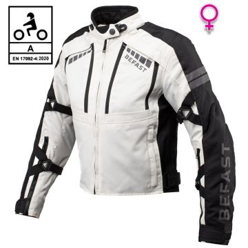 Giacca moto donna Befast STRIKE CE Certificata LADY 3 strati Nero Grigio