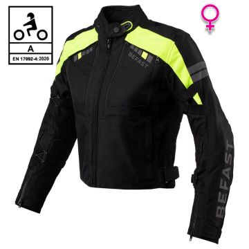 Giacca moto donna Befast STRIKE CE Certificata LADY 3 strati Nero Giallo