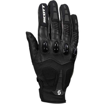 Scott Assault Pro Leather Motorcycle Gloves Black