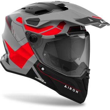 Airoh COMMANDER 2 REVEAL full-face touring helmet in matte Red Fluo fiber