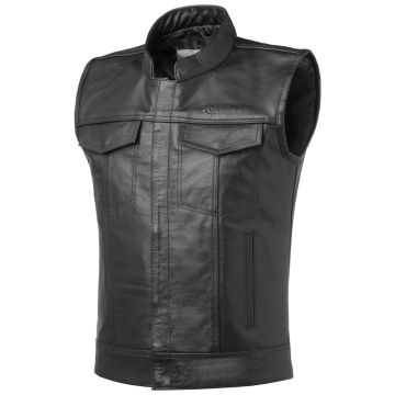 Carburo Motorcycle Leather Vest Cruise Black