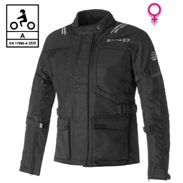 Giacca moto donna touring Befast BOLT Lady CE Certificata 3 strati Nero