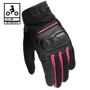 Guanti moto donna estivi Befast COMMANDER AIR LADY CE Certificati Nero Fucsia (