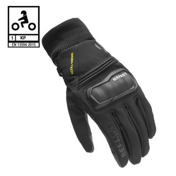 Guanti moto invernali Befast STRETCH CE Certificati Nero Giallo Fluo