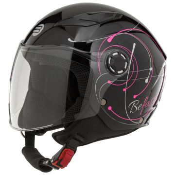 Befast Flipper III kid jet helmet Black Fuxia White