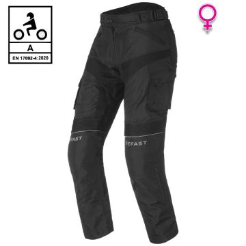 Pantaloni moto donna touring Befast TOURING PANT Lady CE certificati 3 strati Nero