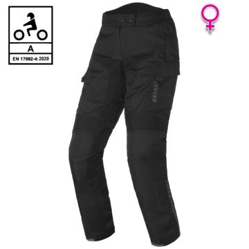 Pantaloni moto donna Befast GAMMA PANT Lady CE certificati Nero