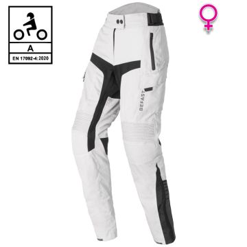 Pantaloni moto donna Befast GAMMA PANT Lady CE certificati Nero Grigio 