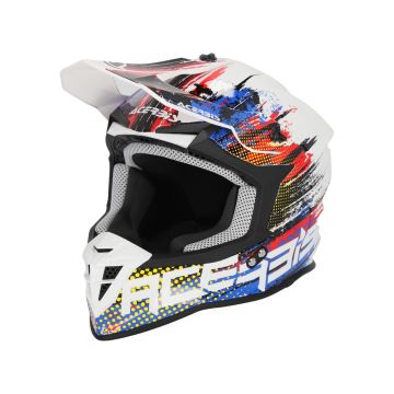 Acerbis LINEAR 2206 Cross Helmet White Blue Red