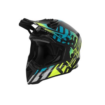 Acerbis Steel Carbon 2206 cross helmet Turquoise Yellow fluo