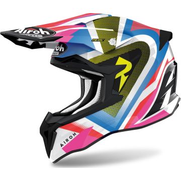 Cross helmet Airoh Strycker View glossy multicolor in fiber