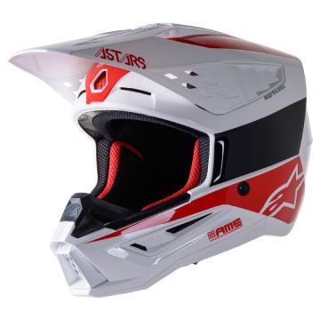 Alpinestars S-M5 BOND Cross Helmet White Red Glossy