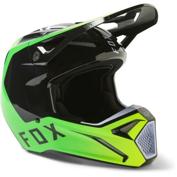Fox Racing V1 Dpth Black Green Cross Helmet