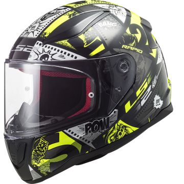 Full face helmet LS2 FF353 RAPID MINI VIGNETTE Black Yellow Fluo