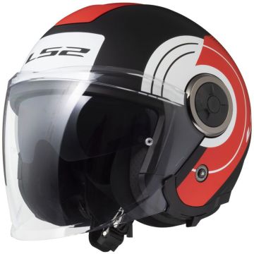 LS2  Helmet Jet  OF620 Classy Disko black red