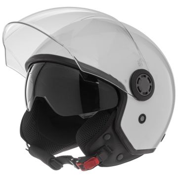 Carbide FIGHTER CE long visor glossy white jet helmet