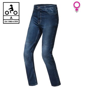 Carburo TORIN Lady motorcycle jeans CE CE Certified with light Blue aramid fiber