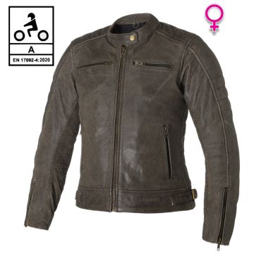 Giacca moto donna pelle Carburo SOLARIS CE LADY Marrone 