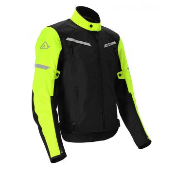 Acerbis X-STREET CE 3-layer motorcycle jacket Black Yellow Fluo