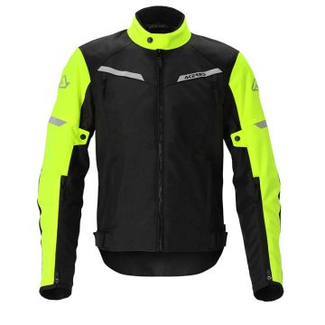 Acerbis X-STREET CE 3 layers motorcycle jacket Black Yellow Fluo