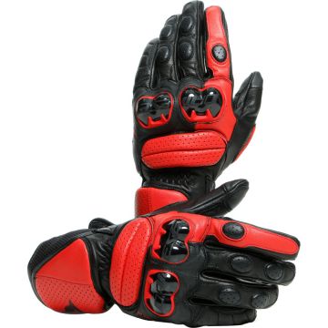 Dainese IMPETO leather gloves Black Lava Red