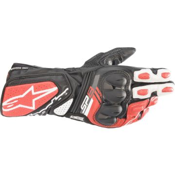 Guanti moto pelle Alpinestars SP-8 V3 Nero Bianco Rosso Acceso