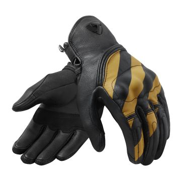 Guanti moto pelle Rev'it Redhill Nero Giallo Ocra