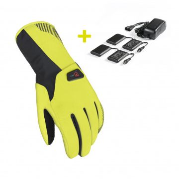 Macna Spark RTX Kit Heated motorcycle gloves Black Yellow fluo