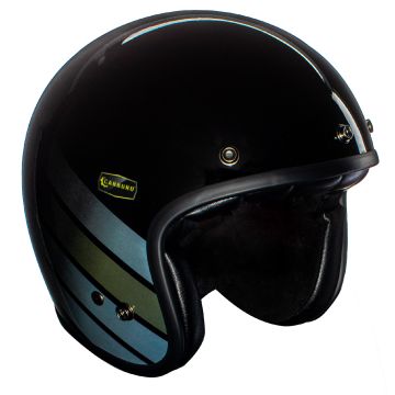 Carburo Epic II Line EXTRA FIT jet helmet in fiber Black Blue Green