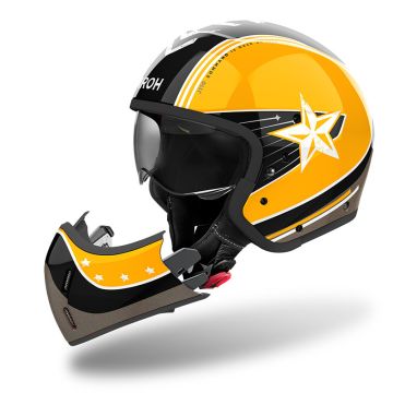 Casco modulare Airoh J 110 COMMAND in fibra Giallo lucido