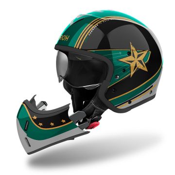 Casco modulare Airoh J 110 COMMAND in fibra Verde menta lucido