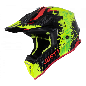 Just1 J38 Mask Helmet Fluo Yellow Red Black