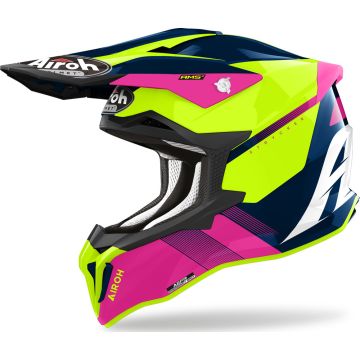 Airoh Strycker Blazer Cross Helmet Blue Pink Gloss