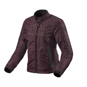 Giacca moto donna Rev'it Shade H2O Leopardo Rosso