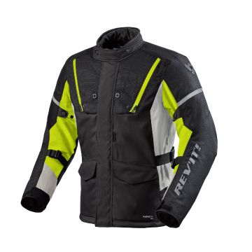 Rev'it Horizon 3 H2O motorcycle touring jacket Black Yellow Neon