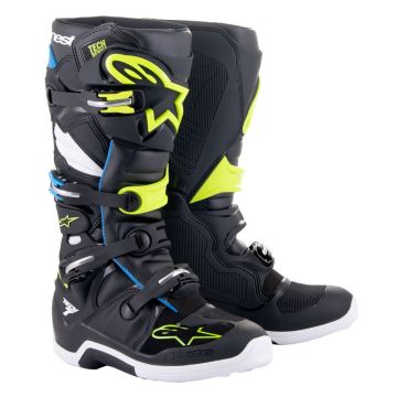 Alpinestars TECH 7 cross boots Black Enamel Blue Yellow Fluo