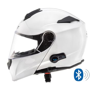 Casco modulare Befast Connect con interfono integrato Bianco Lucido