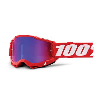 100% Accuri 2 red cross goggle mirror red/blue lens
