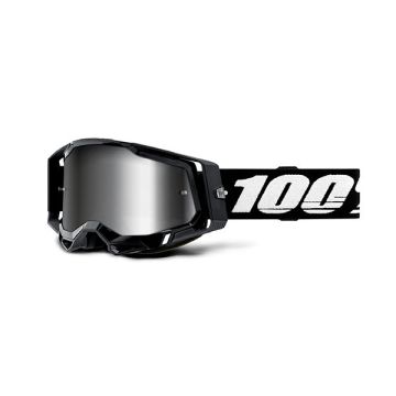 100% Racecraft 2 black cross goggle mirror silver lens