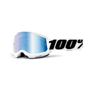 100% Strata 2 everest cross goggle mirror blu lens