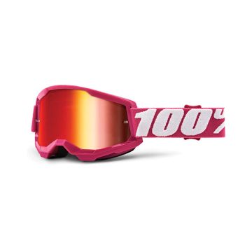 100% Strata 2 fletcher cross goggle mirror red lens