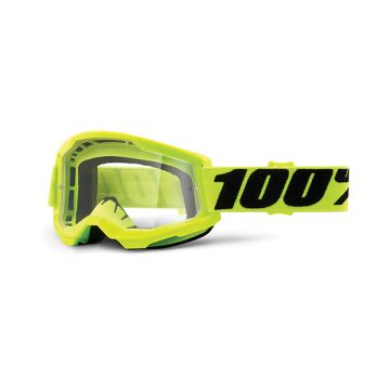 100% Strata 2 yellow cross goggle clear lens