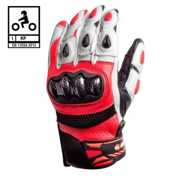 Guanti moto pelle racing Befast RAPTOR CE certificati Nero Rosso