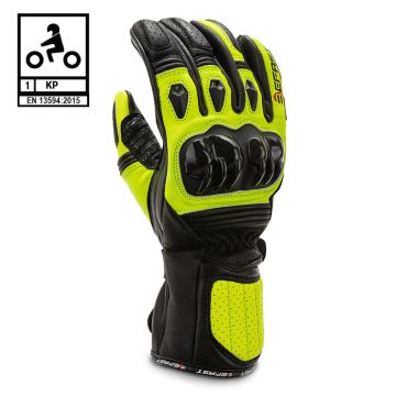 Guanti moto pelle racing Befast TRONIC certificati CE Nero Giallo