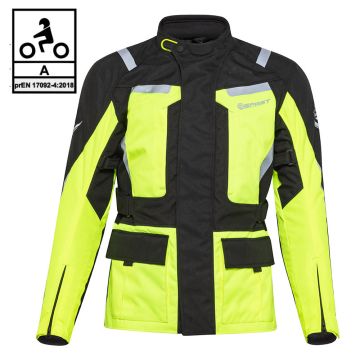 Giacca moto Befast RIDDICK CE certificata Nero Giallo