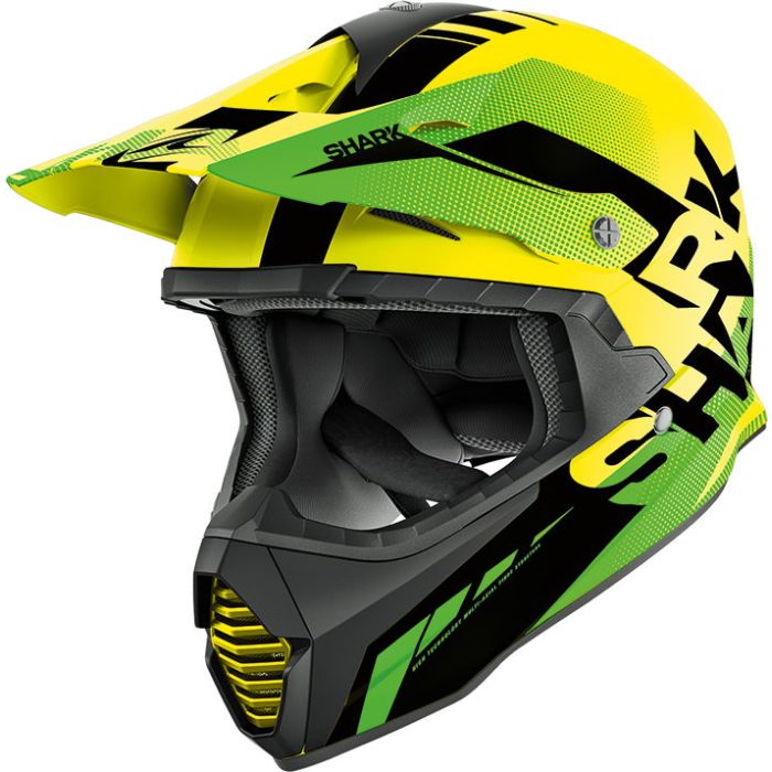 Shark VARIAL ANGER cross helmet fiber Yellow Black Anthracite