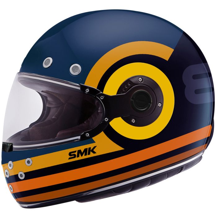SMK RETRO RANKO full face helmet Blue Orange Yellow