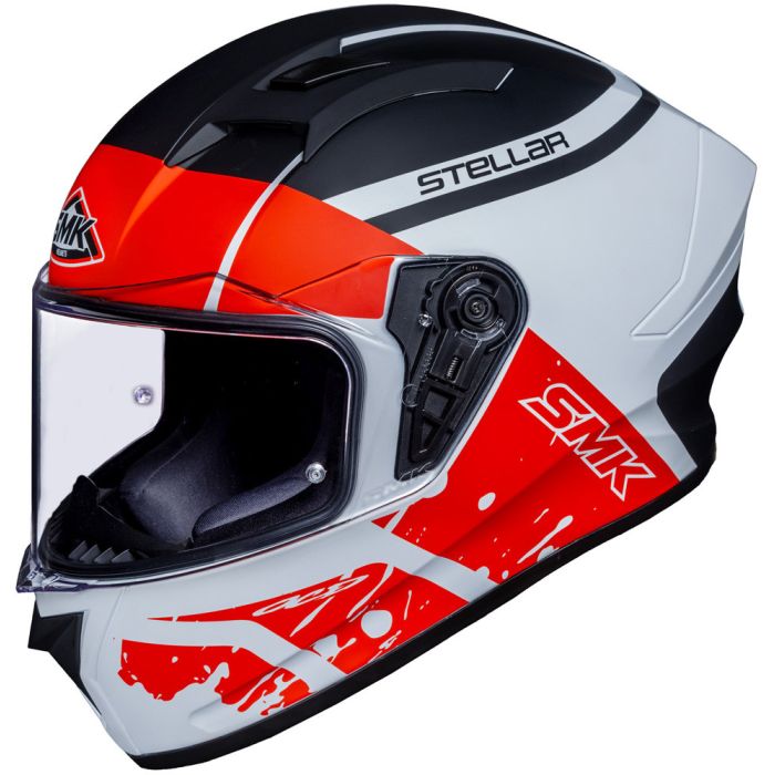 SMK Stellar SQAD full face helmet White Red Black
