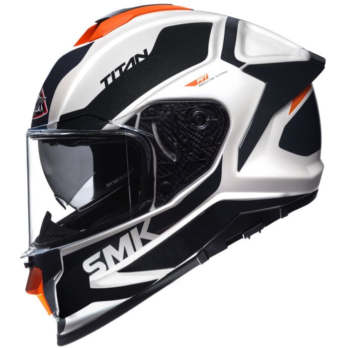 SMK TITAN AROK full face helmet fiber White Black Orange