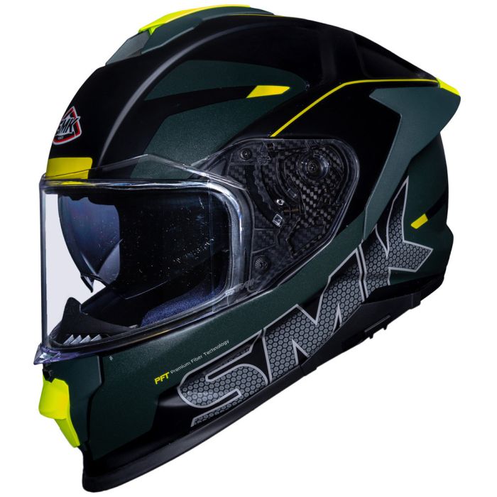 SMK TITAN FIREFLY full face helmet fiber Black Green Yellow